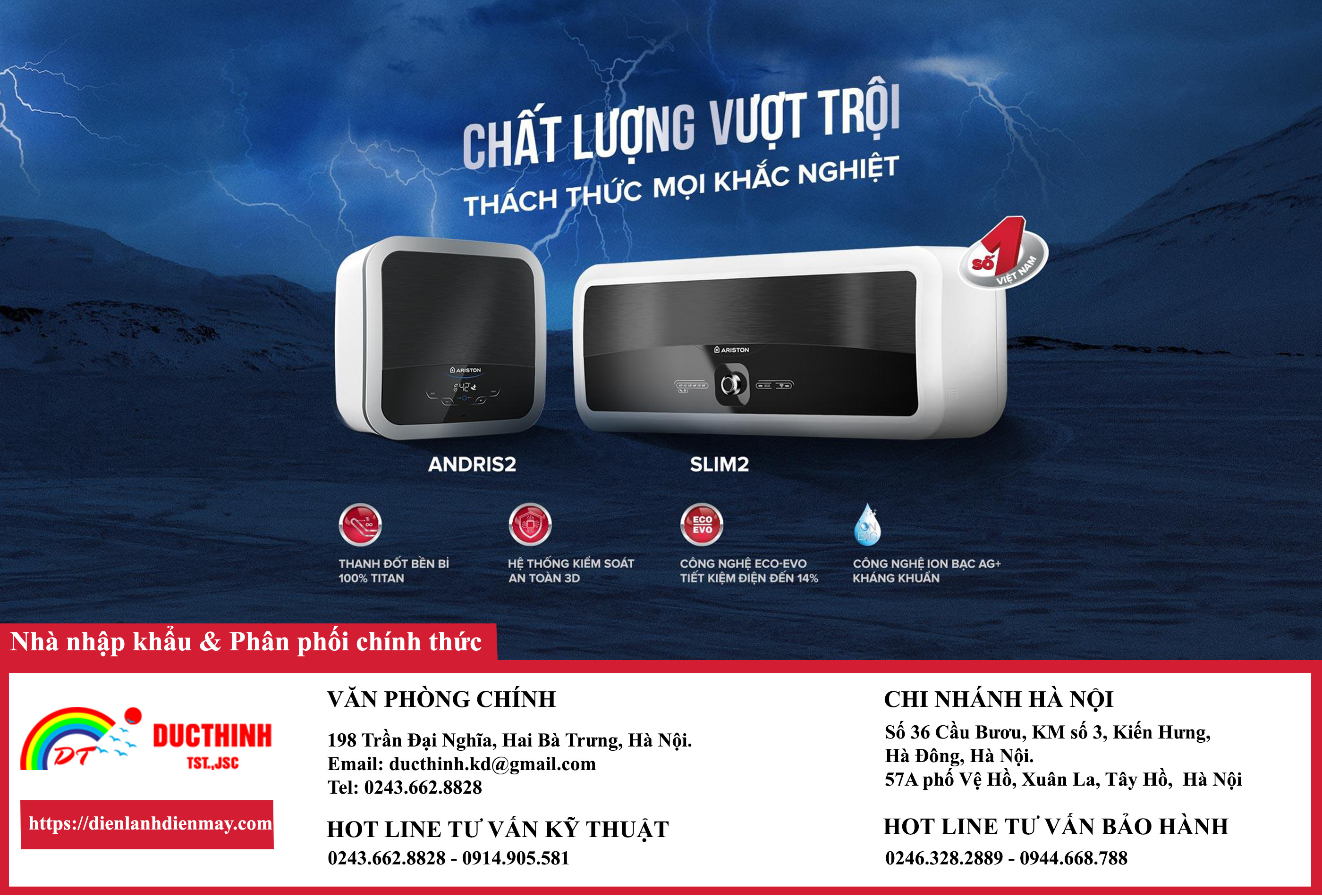 Bình nước nóng Ariston - Điện lạnh điện máy đức thịnh